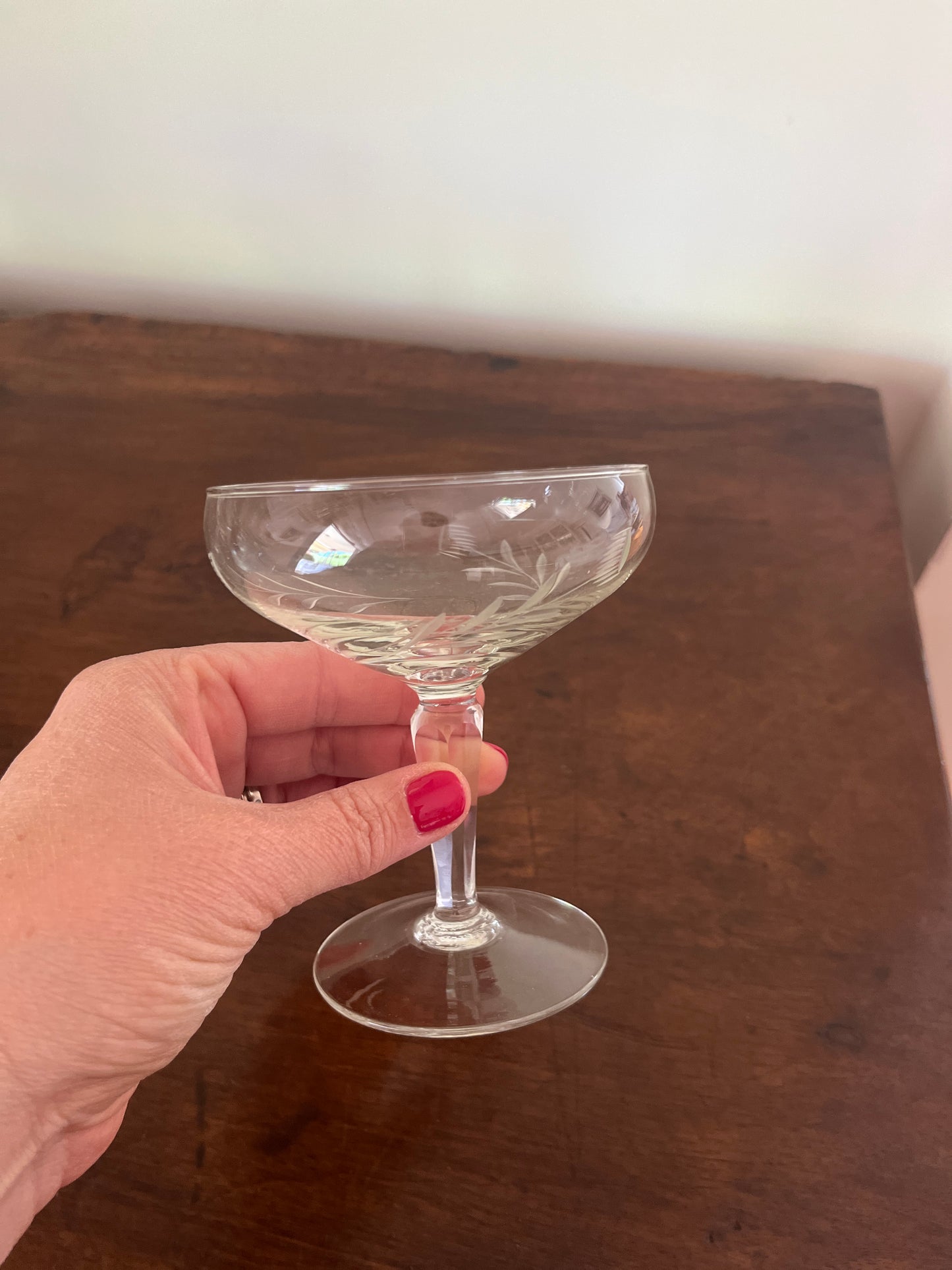 Italian Crystal Champagne Coupes (×9)