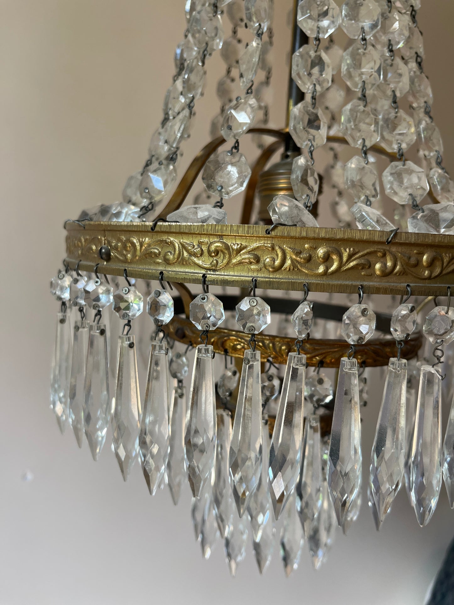 Italian Empire Crystal Bag Chandelier