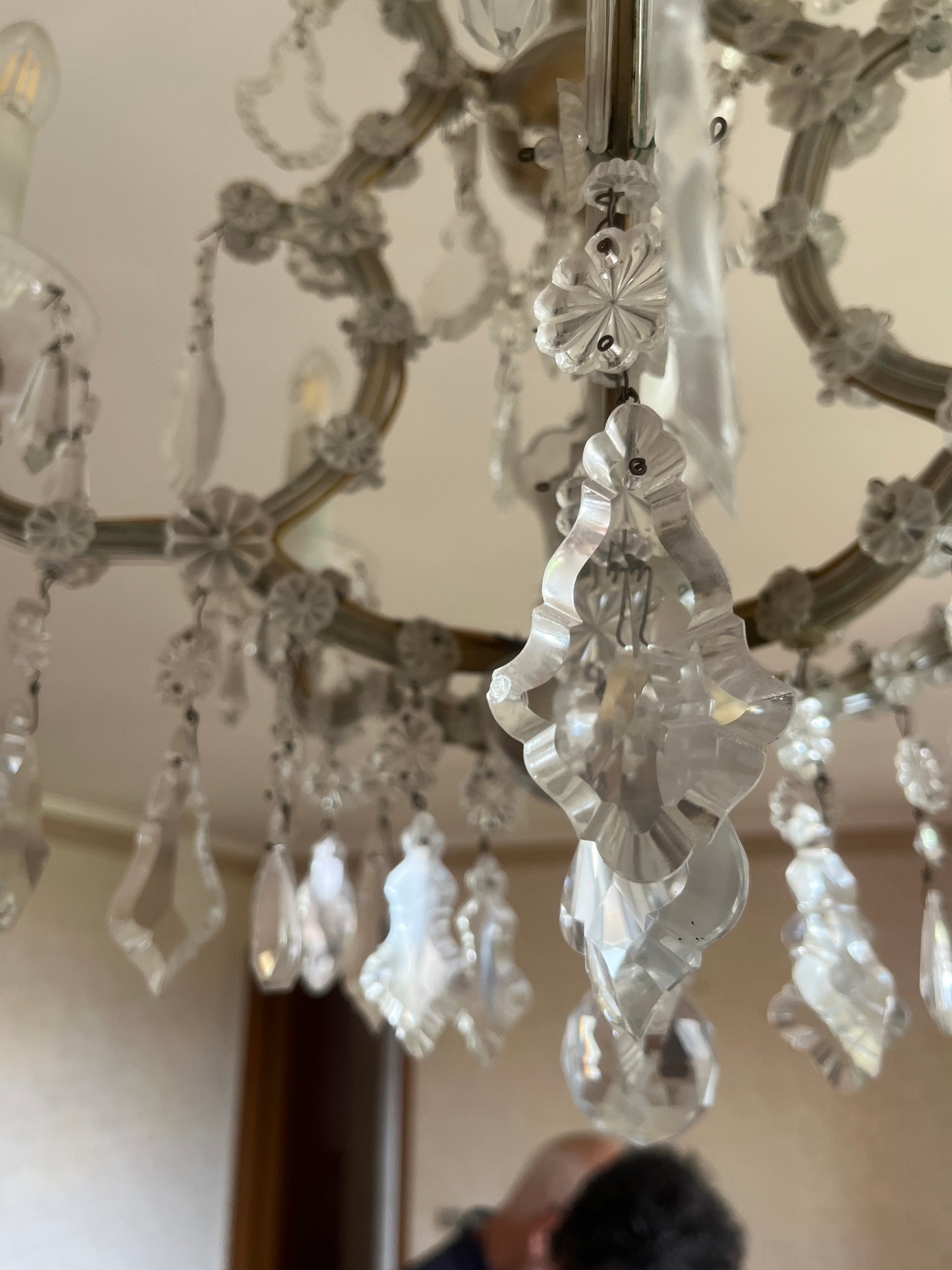 Maria Theresa Italian Crystal Chandelier, Six-Arm