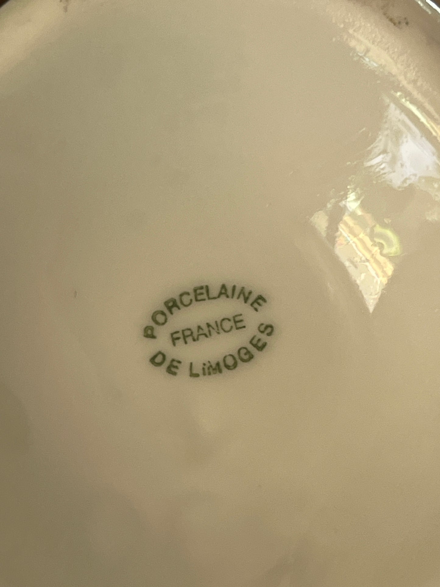 French Limoges White & Gold Relief Vase