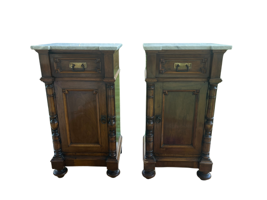 Pair of Italian Marble-Top Nightstands, circa 1860–1890