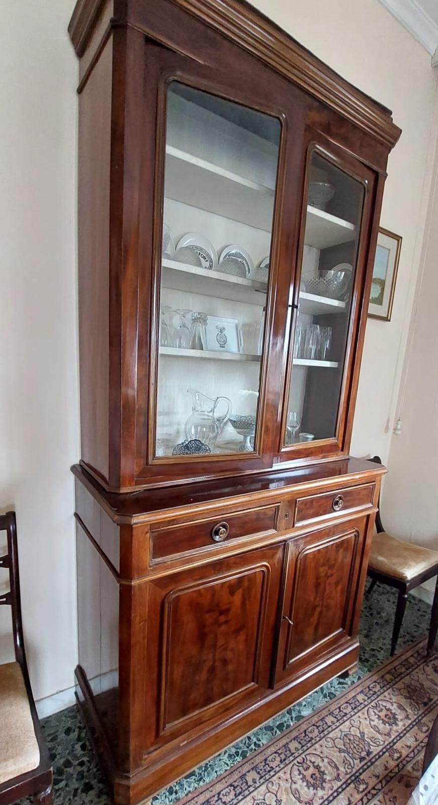 Cherry Wood Display Cabinet, Mid-1800's