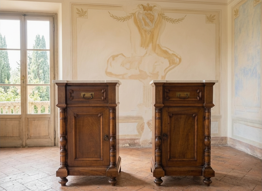 Pair of Italian Marble-Top Nightstands, circa 1860–1890