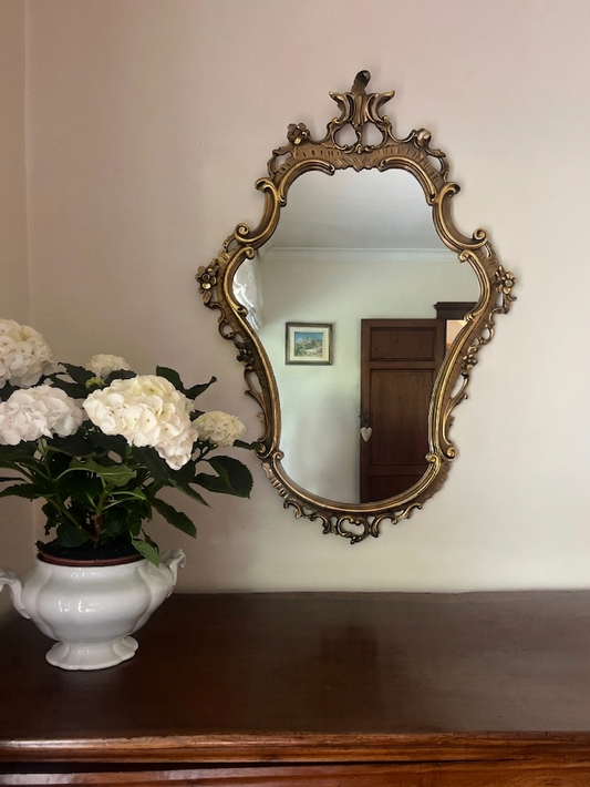 Italian Giltwood Mirror Rococo-Style Mirror