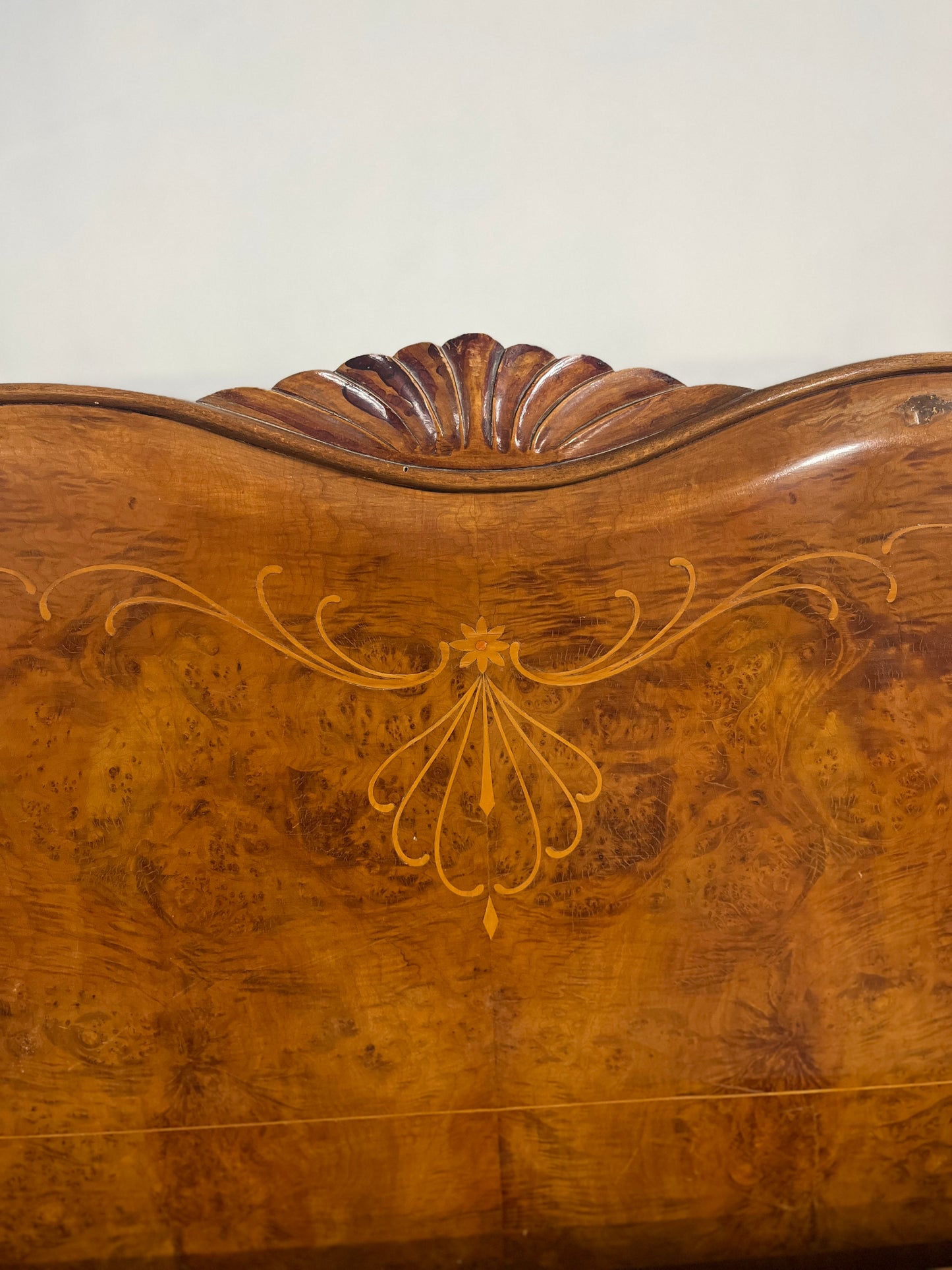 Early 19th Century Italian Walnut Burl Bed