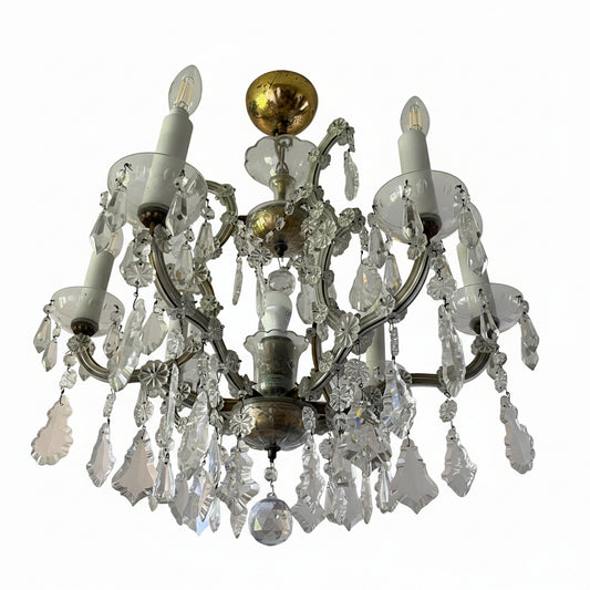 Maria Theresa Italian Crystal Chandelier, Six-Arm