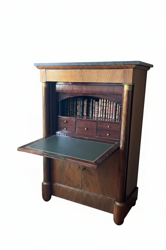 Charles X Walnut Secrétaire à Abattant Mid 1800’s