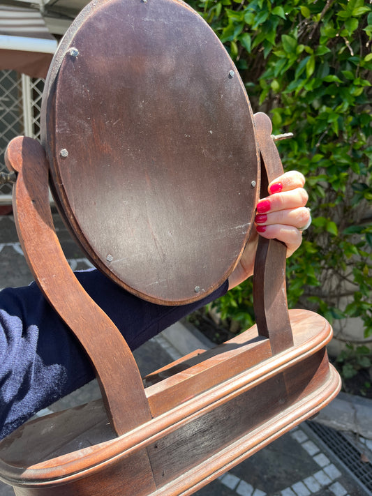 Vintage Italian Wooden Vanity Mirror