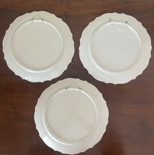 Italian Blue & White Wall Plates — Set of 3