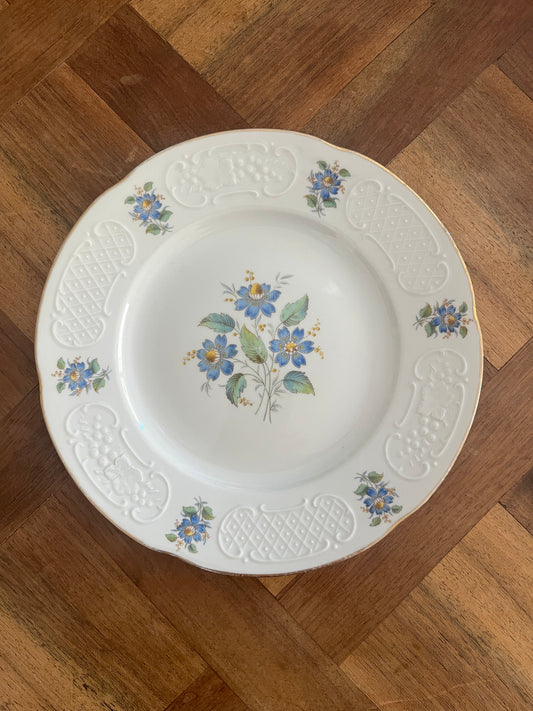 Vintage Blue Floral Richard Ginori Dinner Plates, 1958 (Set of 9)
