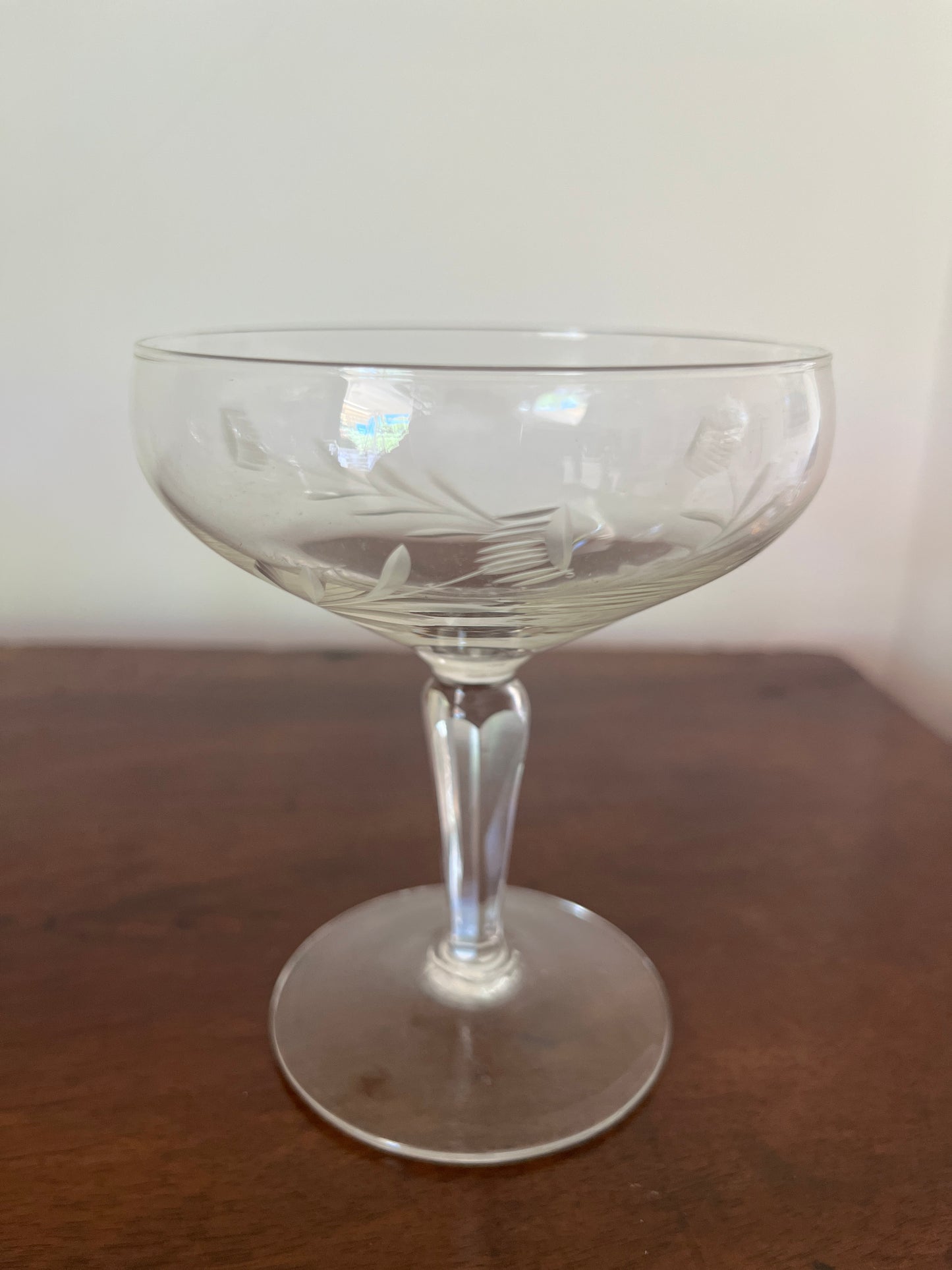 Italian Crystal Champagne Coupes (×9)