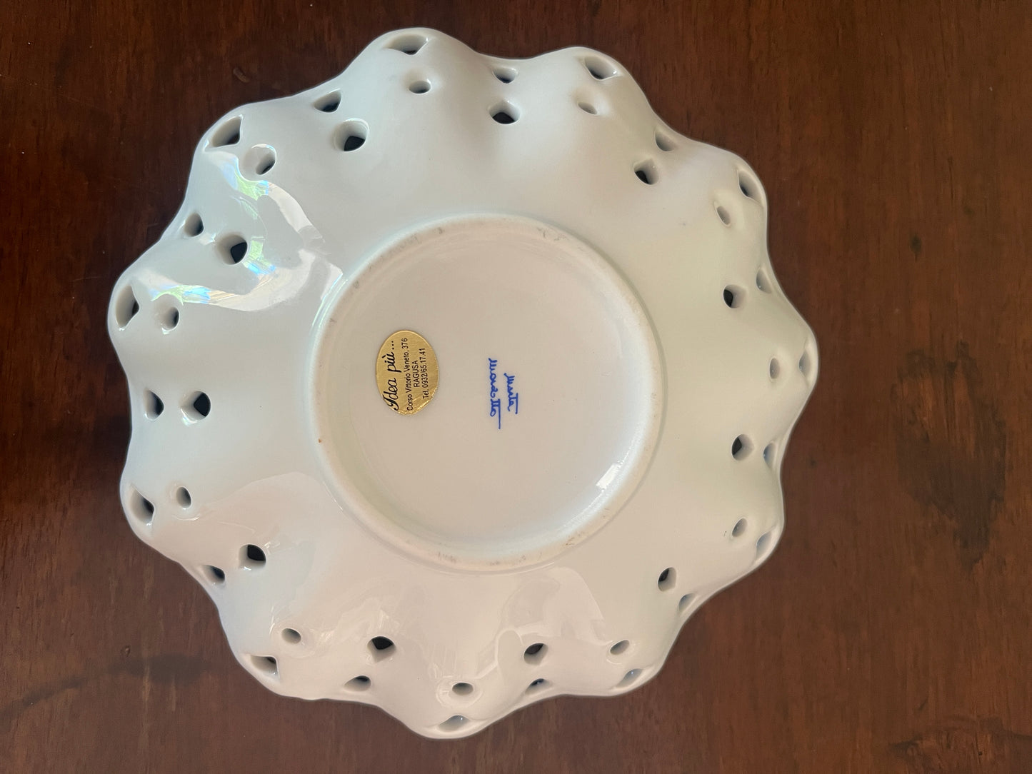 Marta Marzotto Porcelain Reticulated Dish