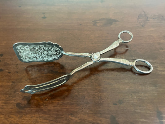 Italian Silver-Plated Food Tongs