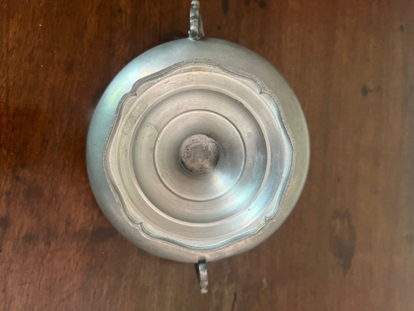 French Pewter Footed Bowl with Boar-Head Handles, "Les Étains du Manoir"