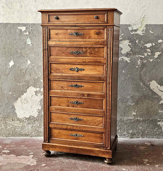 Italian Walnut Secretaire Desk, Early 1900s