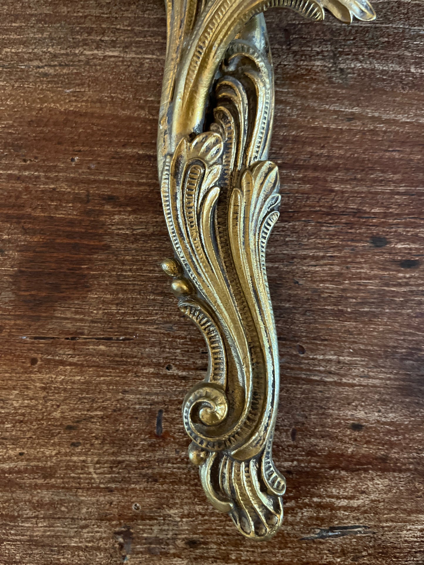 Gilt Brass Wall Sconces, Two-Arm Rococo Style, Pair