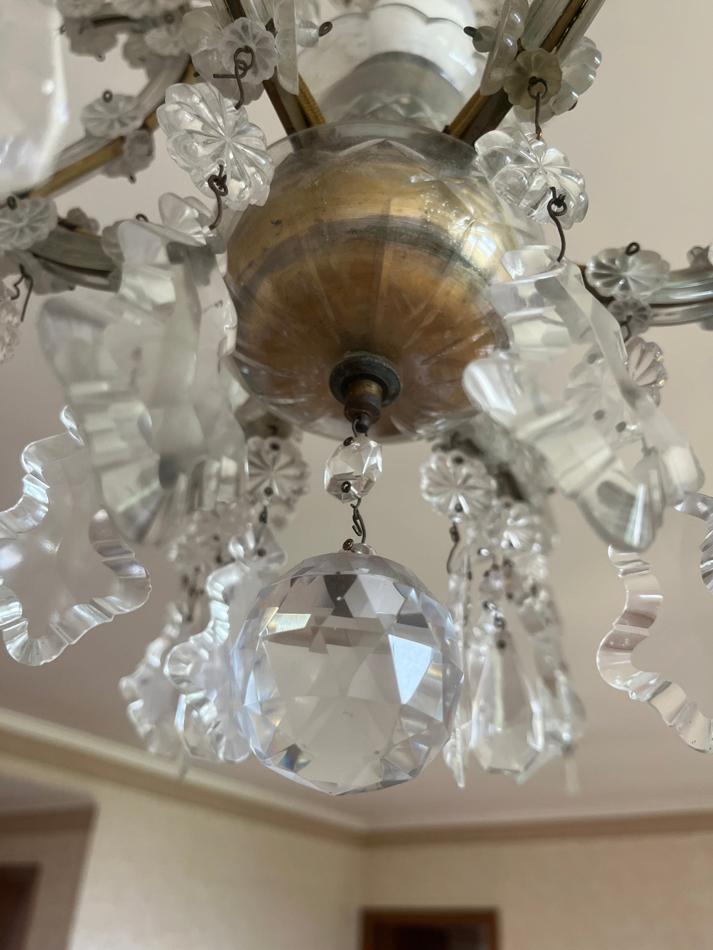 Maria Theresa Italian Crystal Chandelier, Six-Arm