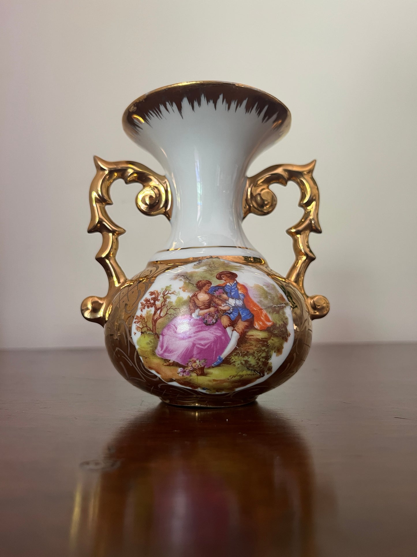 Limoges Gilded Vase — Figural Scene