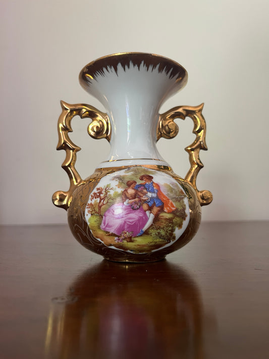 Limoges Gilded Vase — Figural Scene