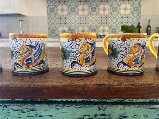 Set of 5 Deruta Coffee Mugs