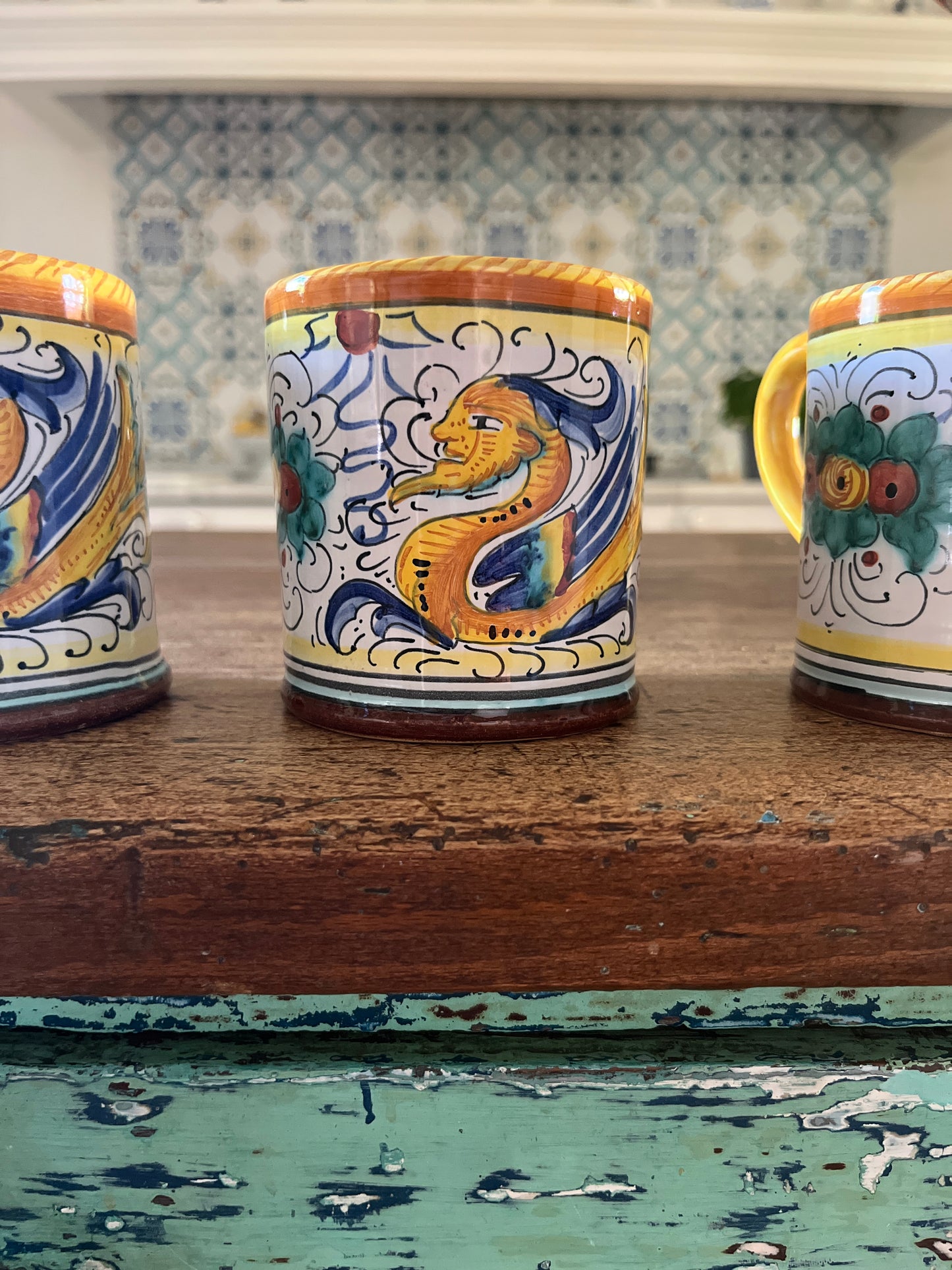 Set of 5 Deruta Coffee Mugs