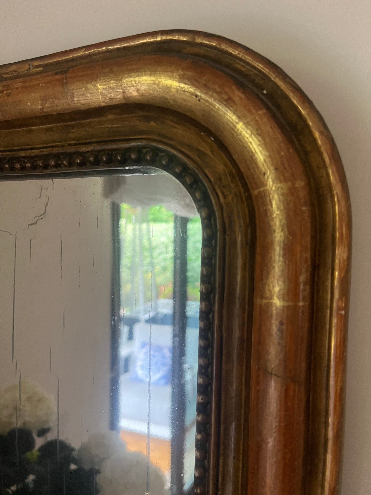 1870's Louis Philippe Arched Gilt Mirror