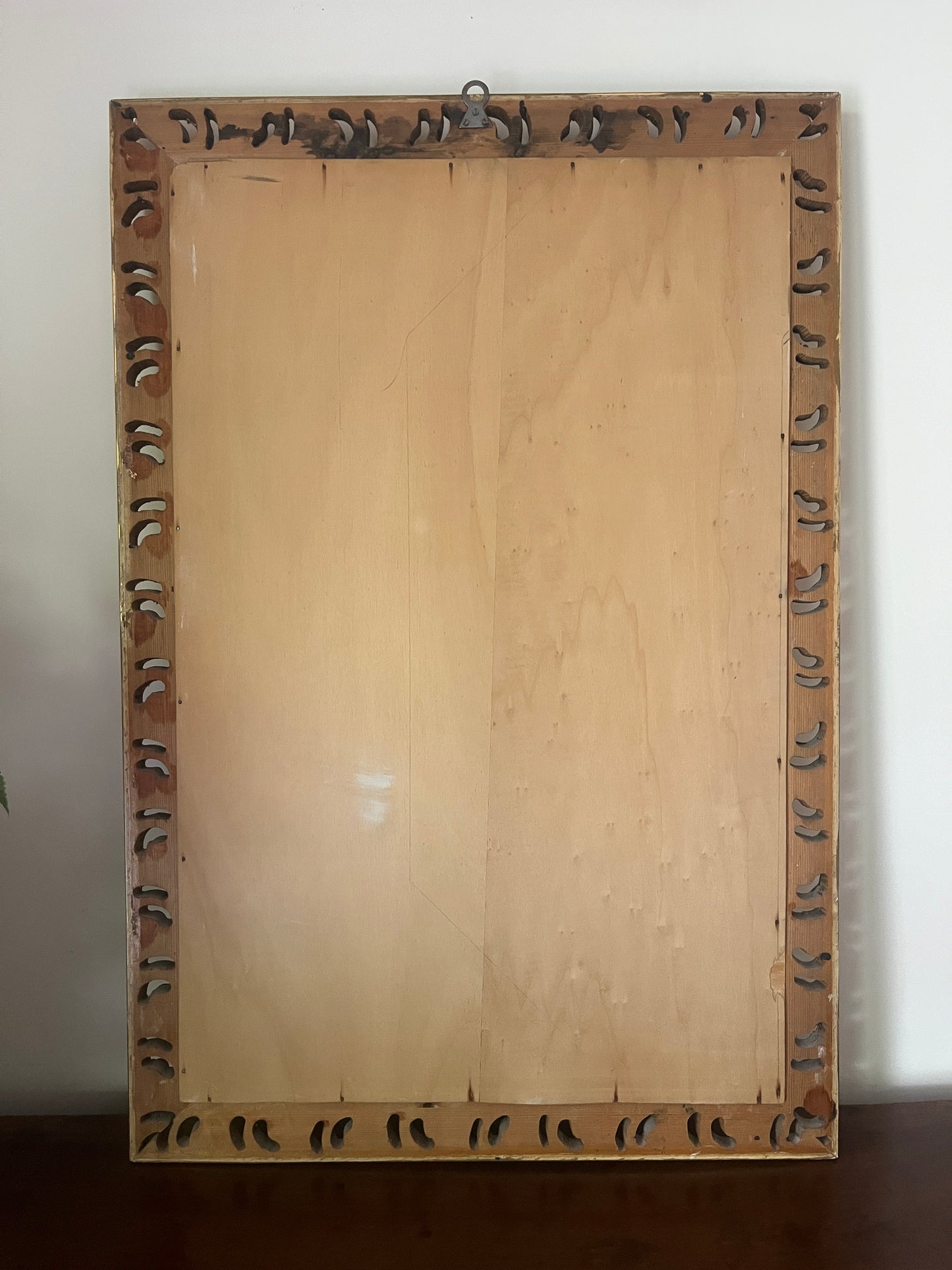 Mid-Century Ornamental Mirror with Gilded Botanical Frame