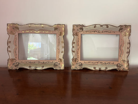 Pair of Antique Rococo Carved Giltwood Picture Frames