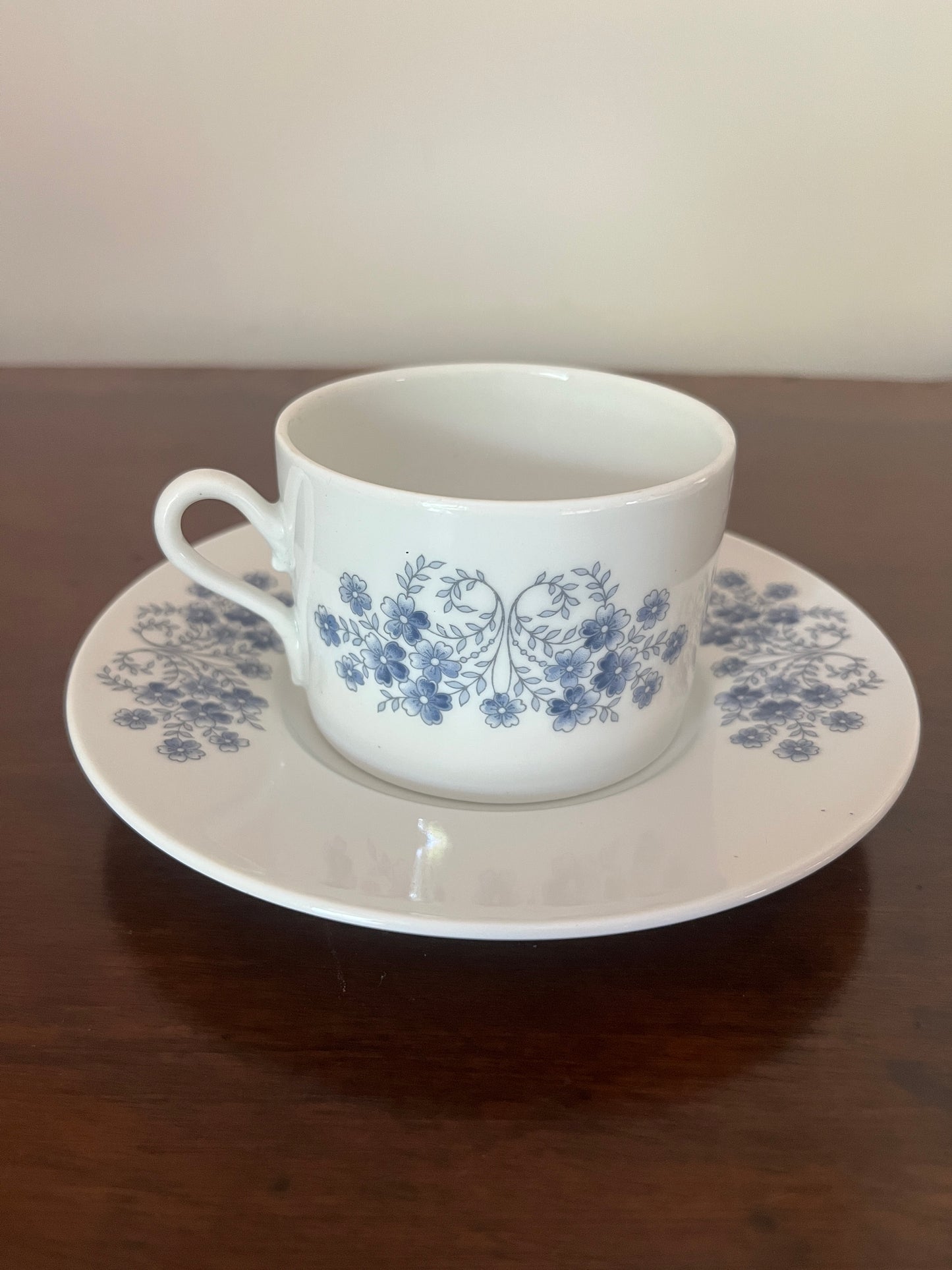 Blue Forget-Me-Not Vintage cups and plates, Richard Ginori- set of 2