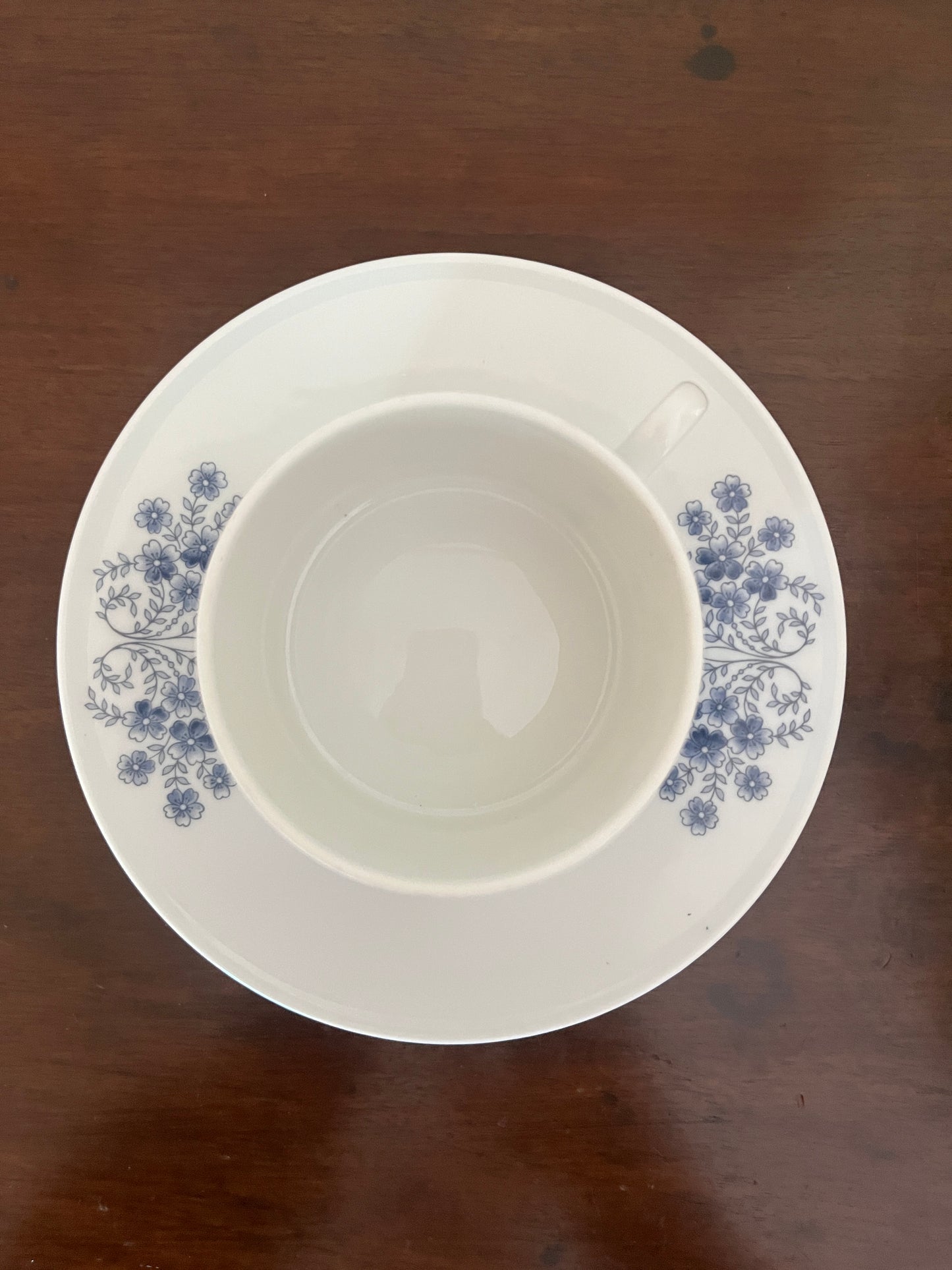 Blue Forget-Me-Not Vintage cups and plates, Richard Ginori- set of 2
