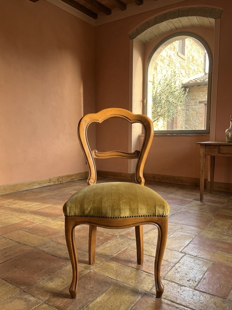 Set of 6 Victorian Walnut Apple-Back Dining Chairs c. 1850–1875