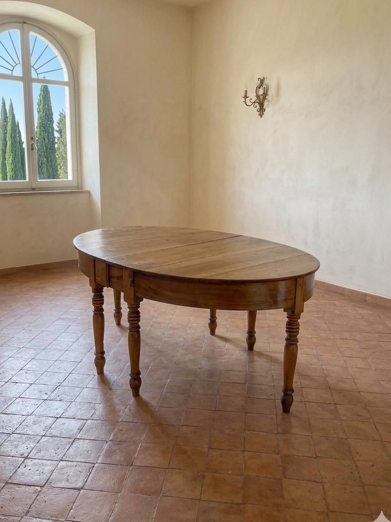 Victorian Walnut Oval Extending Dining Table with Pedestal Base, circa 1860–1890
