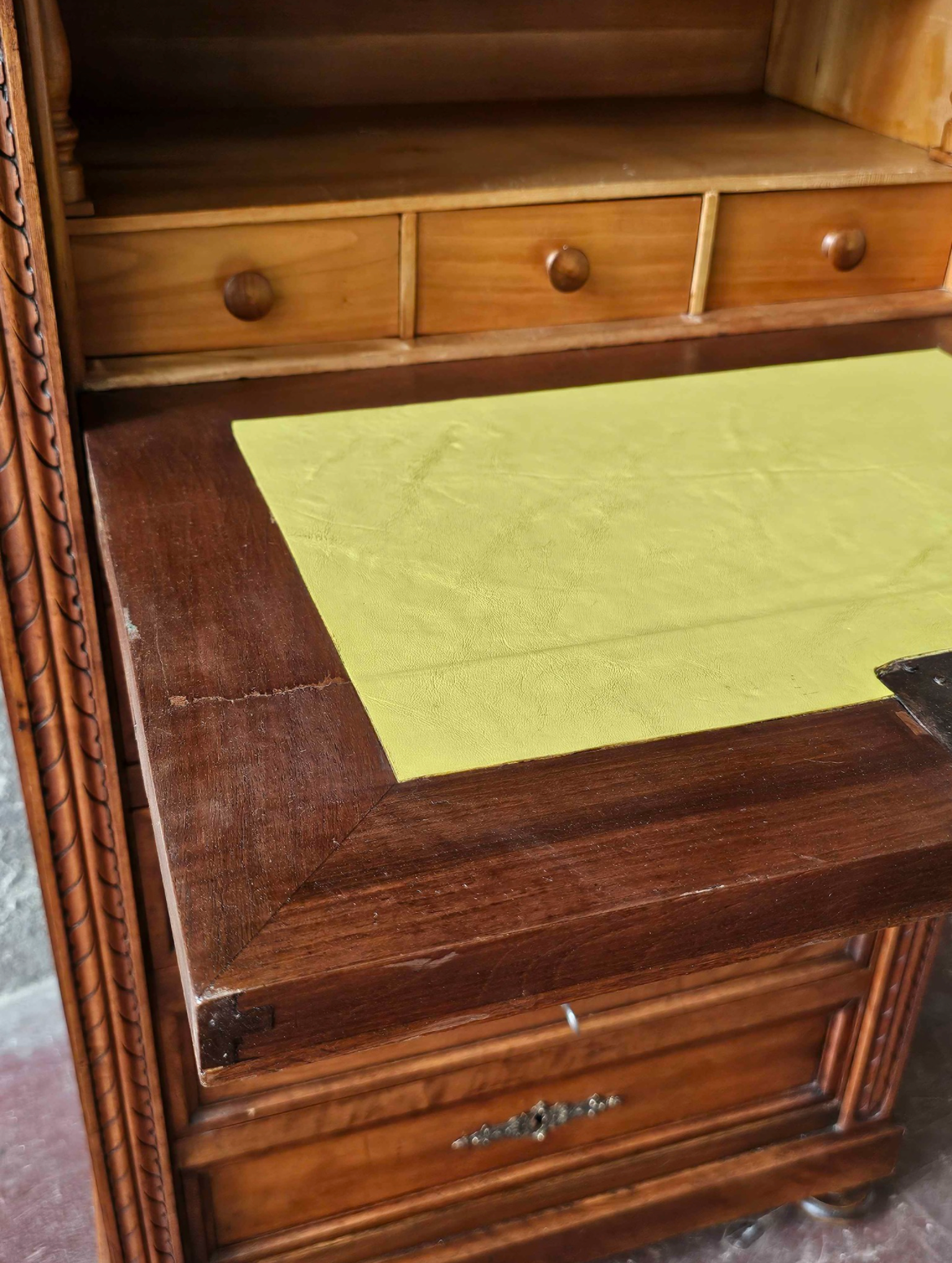 Italian Walnut Secretaire Desk, Early 1900s