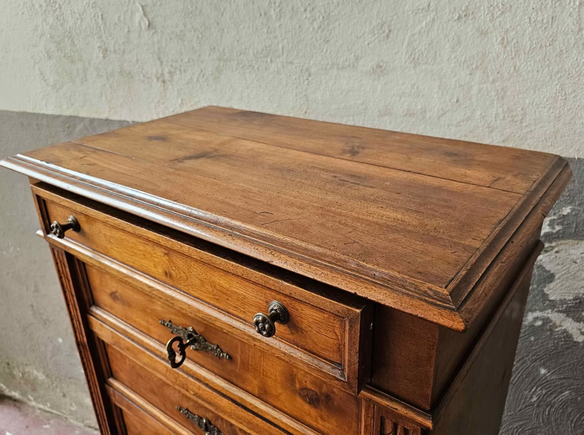 Italian Walnut Secretaire Desk, Early 1900s