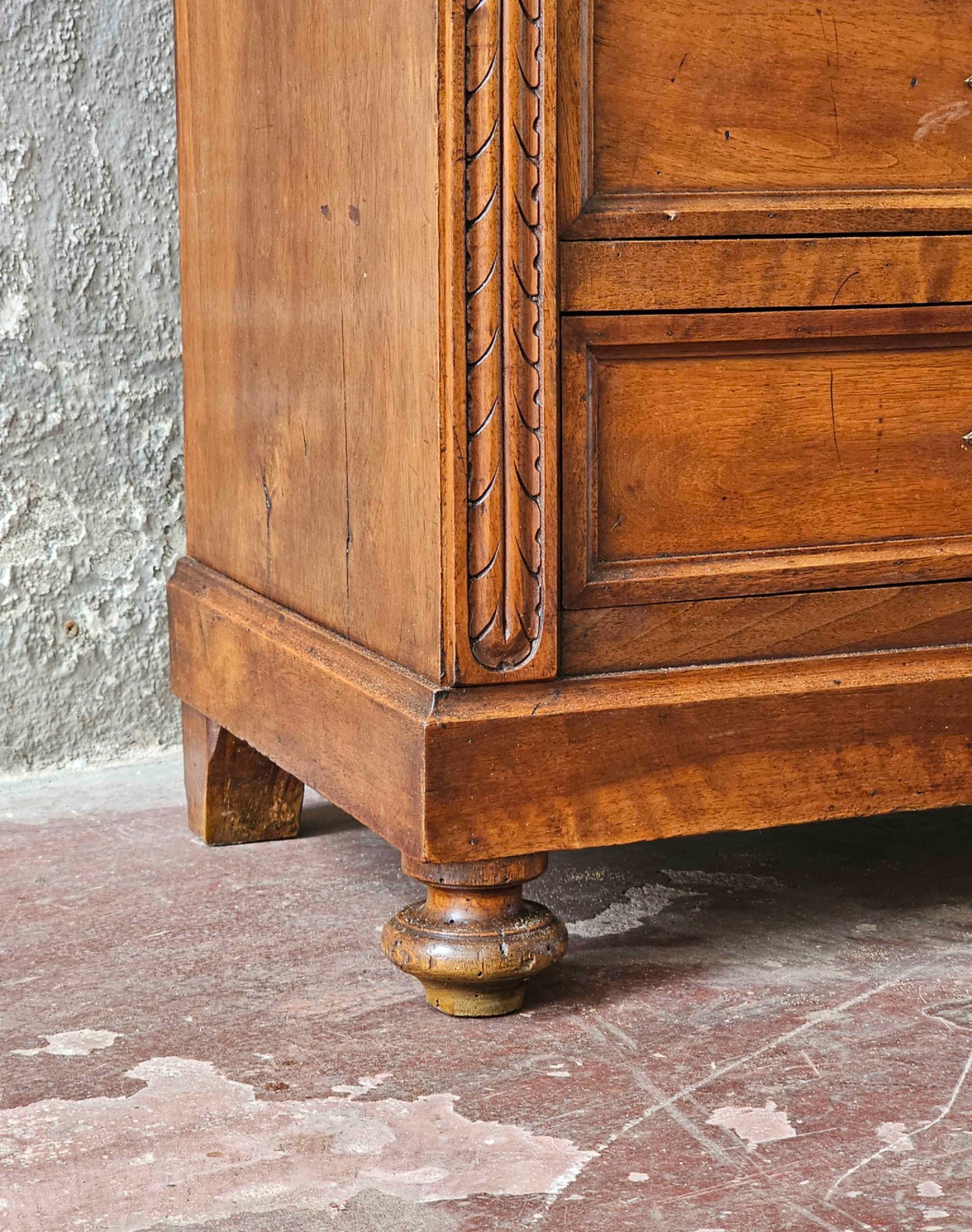 Italian Walnut Secretaire Desk, Early 1900s