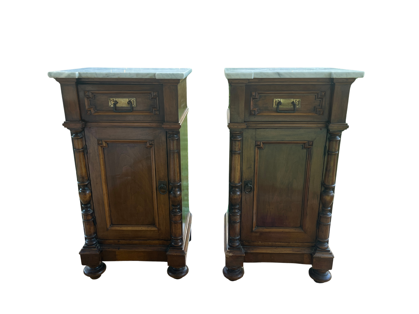 Pair of Italian Marble-Top Nightstands, circa 1860–1890
