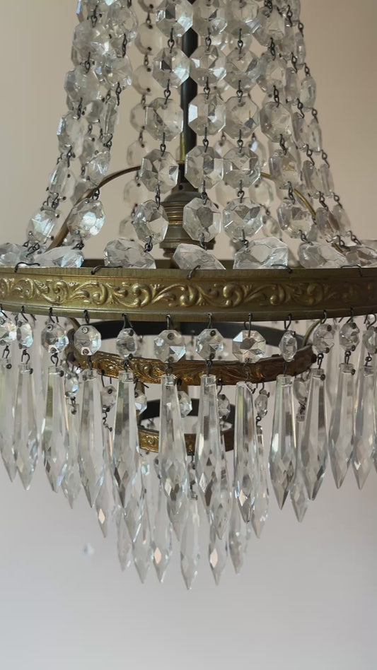 Italian Empire Crystal Bag Chandelier